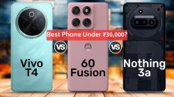 Vivo T4 Pro vs Moto S60 Pro vs Nothing Phone 3A Pro: Best Phone Under ₹30,000?
